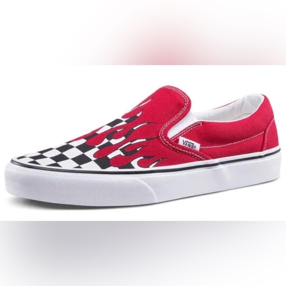 Vans Slip On Checker Blood Drips Flame Red Sneakers Shoes Men’s 5.5 Women’s 7.0 - Picture 3 of 12
